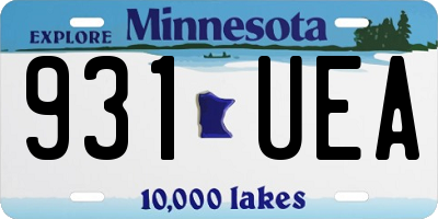 MN license plate 931UEA