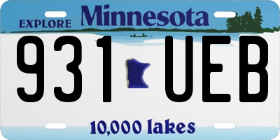 MN license plate 931UEB