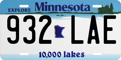 MN license plate 932LAE