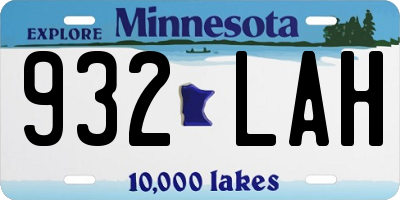 MN license plate 932LAH