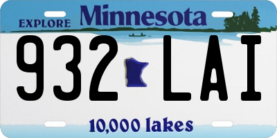 MN license plate 932LAI