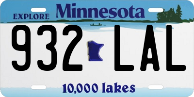 MN license plate 932LAL