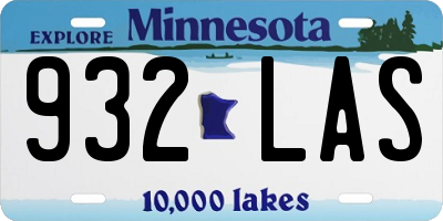 MN license plate 932LAS