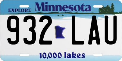 MN license plate 932LAU