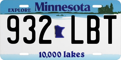 MN license plate 932LBT