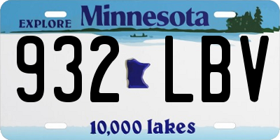 MN license plate 932LBV