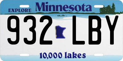 MN license plate 932LBY