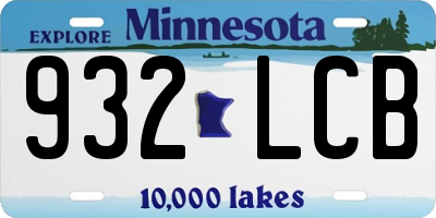 MN license plate 932LCB