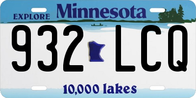 MN license plate 932LCQ