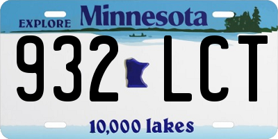 MN license plate 932LCT