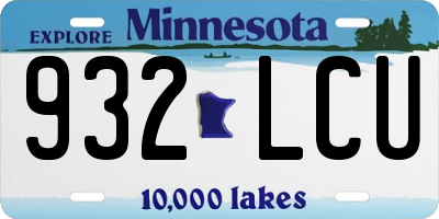 MN license plate 932LCU