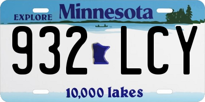 MN license plate 932LCY