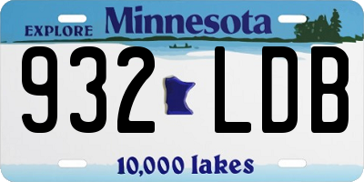 MN license plate 932LDB