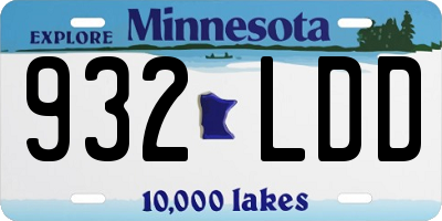MN license plate 932LDD