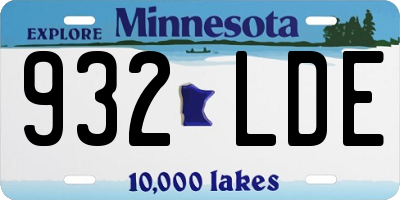 MN license plate 932LDE