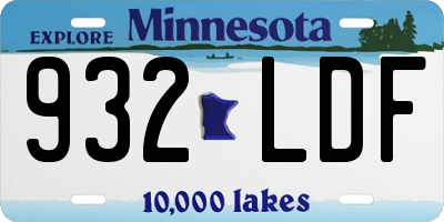 MN license plate 932LDF