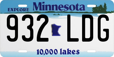 MN license plate 932LDG