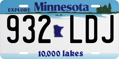MN license plate 932LDJ