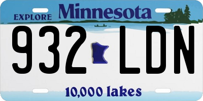 MN license plate 932LDN