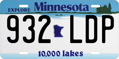 MN license plate 932LDP