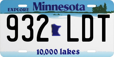 MN license plate 932LDT