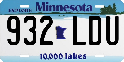 MN license plate 932LDU