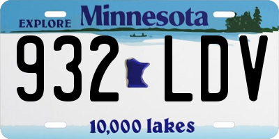 MN license plate 932LDV