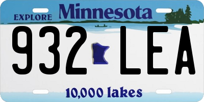 MN license plate 932LEA