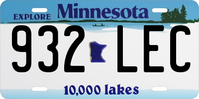 MN license plate 932LEC