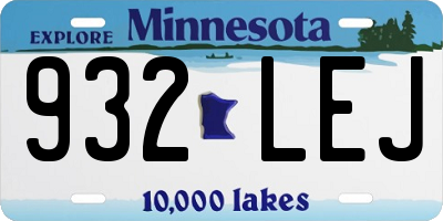 MN license plate 932LEJ