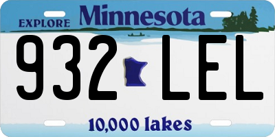 MN license plate 932LEL