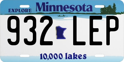 MN license plate 932LEP