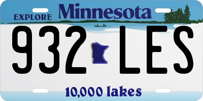 MN license plate 932LES