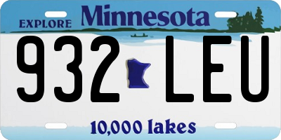 MN license plate 932LEU