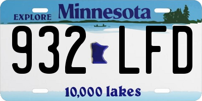 MN license plate 932LFD