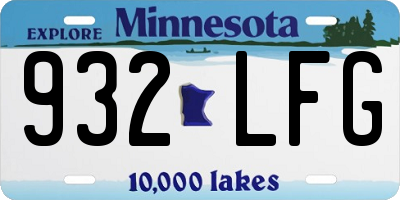 MN license plate 932LFG