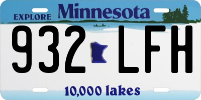 MN license plate 932LFH