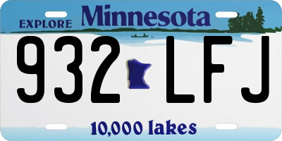 MN license plate 932LFJ