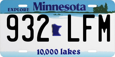 MN license plate 932LFM