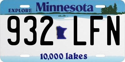 MN license plate 932LFN