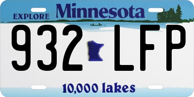 MN license plate 932LFP