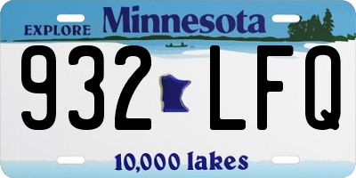 MN license plate 932LFQ