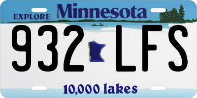 MN license plate 932LFS