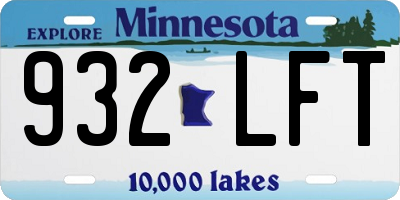 MN license plate 932LFT