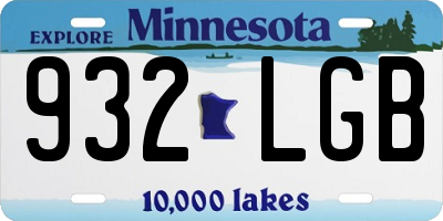 MN license plate 932LGB