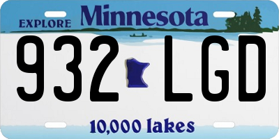 MN license plate 932LGD
