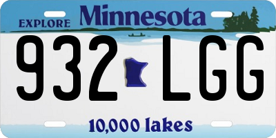 MN license plate 932LGG