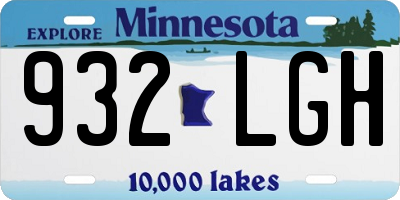 MN license plate 932LGH
