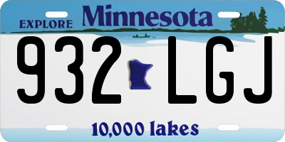 MN license plate 932LGJ