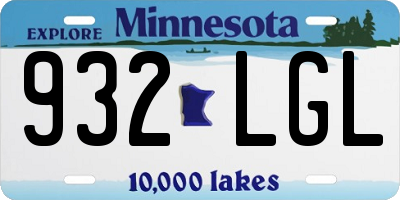 MN license plate 932LGL